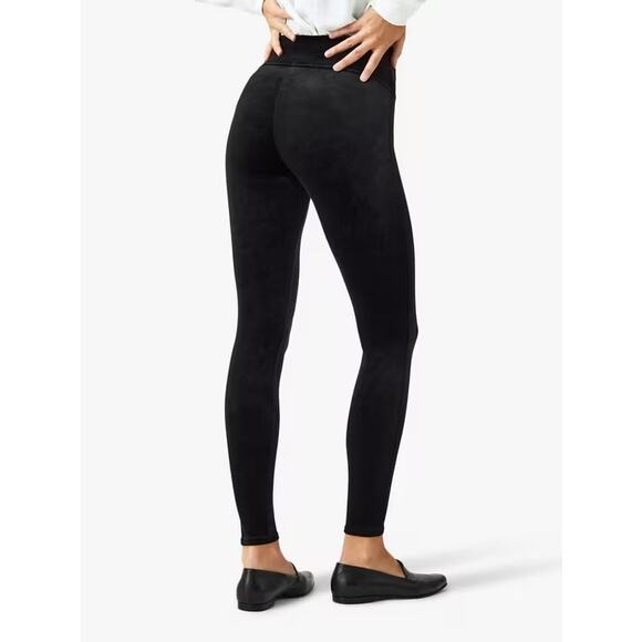 Spanx Velvet Pull On High Waisted Compression Leggings Pants Black Small - Picture 2 of 5